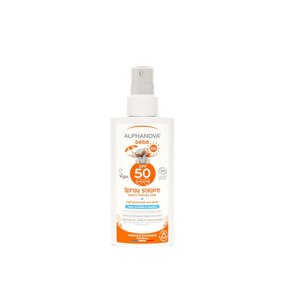 Alphanova Sun Bio, Bebe Przeciwsłoneczny Spray o wysokim filtrze SPF 50 SUN, 125ml - Nabea.pl