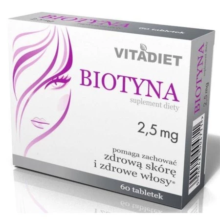 Vitadiet Biotyna 2,5 Mg 60 Tab Piękne Włosy - KRÓTKA DATA 2025-02-28