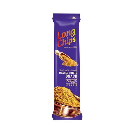 Long Chips − Chipsy ziemniaczane o smaku magic masala − 75 g