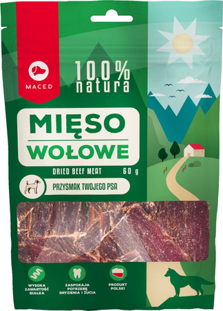 Maced 100% Natura Mięso Wołowe - przysmak dla psa - 60g