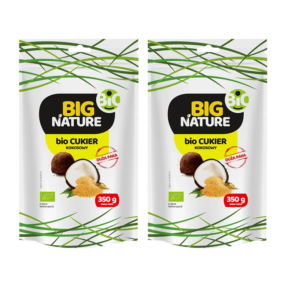 Zestaw 2x Big Nature Cukier Kokosowy Bio 350 g - Nabea.pl