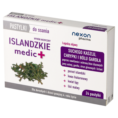 Nexon Islandzkie Medic + Pastylki Do Ssania 24 Pastyl.