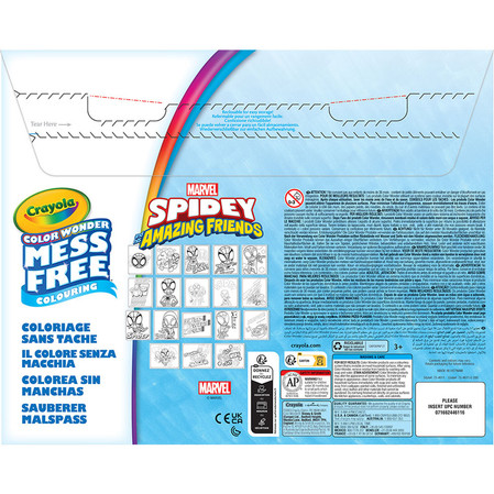 Crayola Kolorowanka dla dzieci i 4 niebrudzące magiczne flamastry Color Wonder Mess Free Spidey i super-kumple 3+