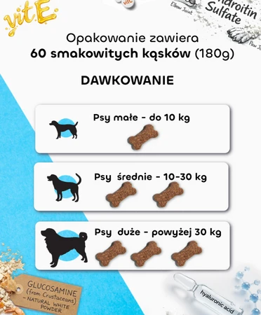 Rogers Labs Stawy I Kości - przysmak - kąsek funkcjonalny dla psa - 60szt - 180 g