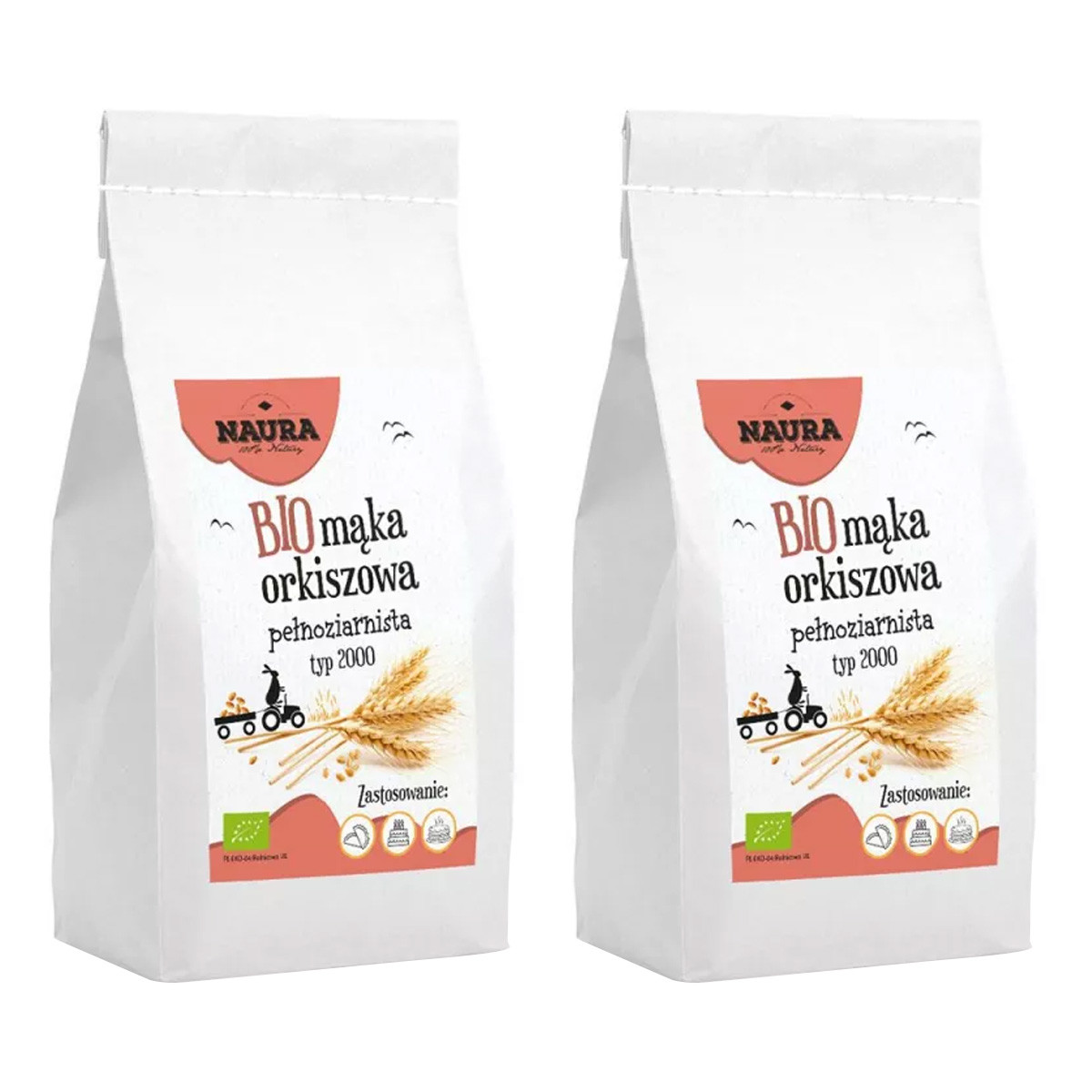 Zestaw 2x Mąka orkiszowa pełnoziarnista typ 2000 BIO 1 kg - Nabea.pl