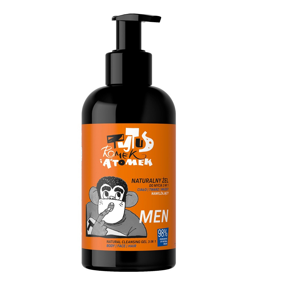 4organic Men Nawilżający żel do mycia 3w1 ciała twarzy i włosów Tytus Romek i A'Tomek 200ml