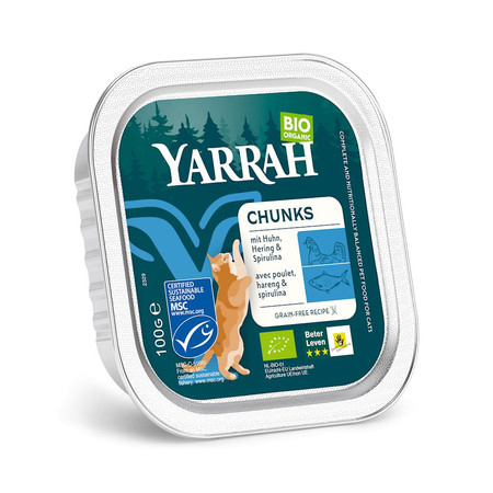YARRAH KAWAŁKI KURCZAKA I RYBY ZE SPIRULINĄ BIO 100 g