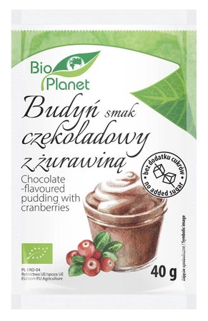 BUDYŃ O SMAKU CZEKOLADOWYM Z ŻURAWINĄ BIO 40 g - BIO PLANET