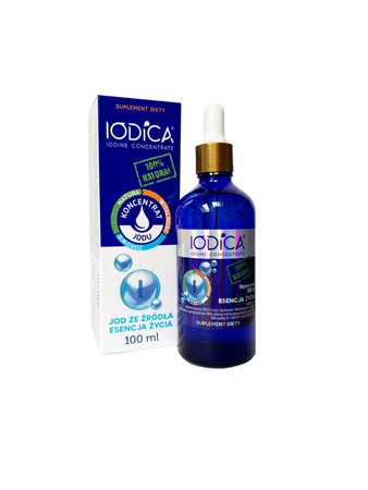 Zestaw 2x IODICA Naturalny koncentrat jodu 100ml butelka szklana + pipeta