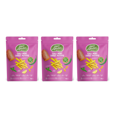 Zestaw: 3x Super Munchies Chipsy Z Batatów Chili Mięta 30g