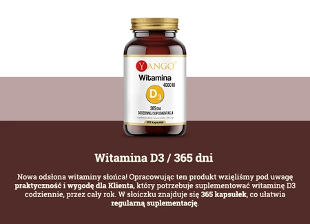 YANGO - Witamina D3 4000 IU na 365 dni