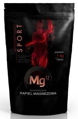 Mg12 sport, Płatki magnezowe, do kąpieli, biszofit, 1Kg