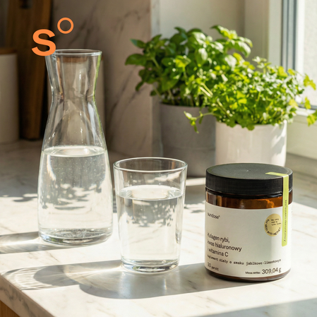 Sundose For Skin Anti-Aging na wsparcie prawidłowej produkcji kolagenu 309g smak jabłko limonka