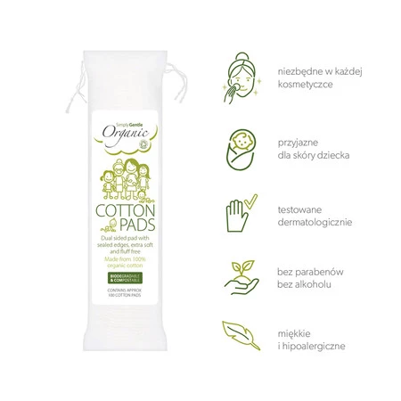 Simply Gentle − Organiczne waciki w płatkach − 100 sztuk