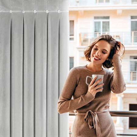 Zasłona SREBRNA 85X250 SZELKI