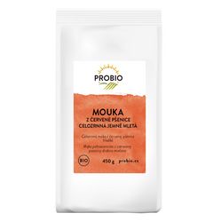 PROBIO MĄKA Z PSZENICY CZERWONEJ PEŁNOZIARNISTA BIO 450 g