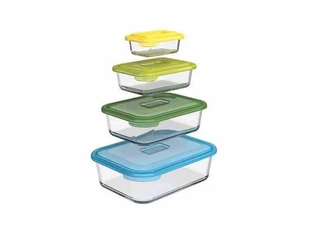 JJ - Zestaw 4 szklanych pojemników Nest™ Glass, mu