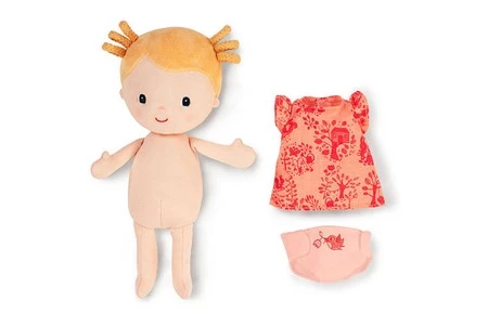 LILLIPUTIENS Lalka dzidziuś w gondoli z komforterem i butelką mleka Lena 12 m+