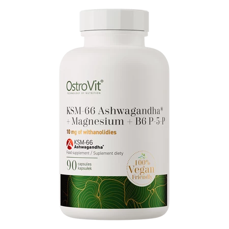 Ostrovit KSM-66 Ashwagandha® + Magnez + B6 P-5-P VEGE 90 kaps.