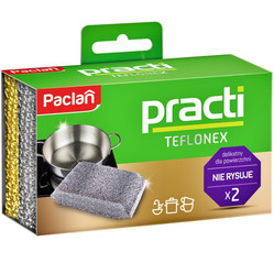 Paclan Practi Teflonex gąbki do naczyń srebrne 2 sztuki