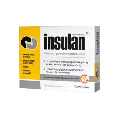 INSULAN wspierający metabolizm węglowodanów 30 tabl. powlekanych