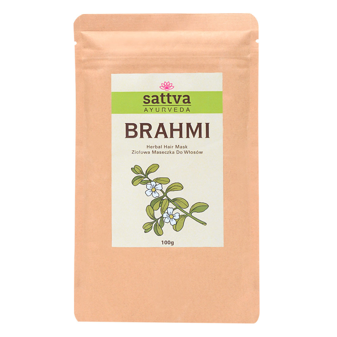Zestaw 2x Sattva - Maseczka ziołowa do włosów Brahmi 100g - Nabea.pl