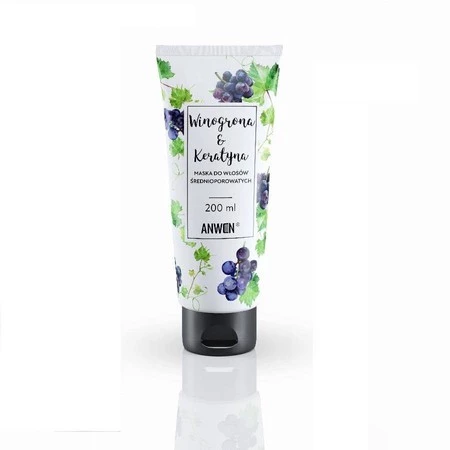 Anwen - Maska do włosów średnioorowatych Winogrona i keratyna 200 ml