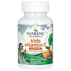 Nordic Naturals Kids Vitamin C witamina C na wsparcie odporności 60 żelek smak mandarynka