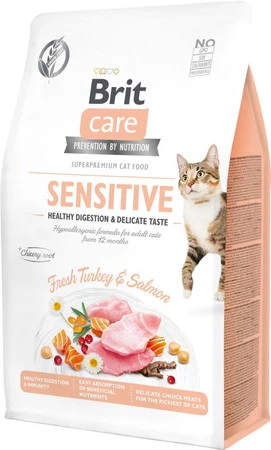 BRIT CARE Cat GF Adult SENSITIVE Digestion Indyk Łosoś 2kg