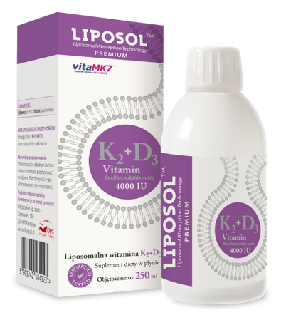 Zestaw 2x Liposol Liposomalna Witamina K2 (Vita MK7) 100 uq + D3 4000 IU 250 ml