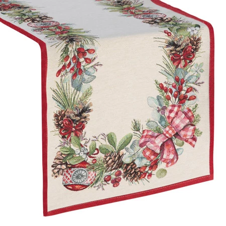 Bieżnik świąteczny gobelinowy 45x140 cm – Girlanda