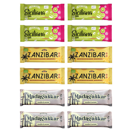 Zestaw mix smaków Zmiany Zmiany: 4x Baton Pistacjowy Z Malinami 