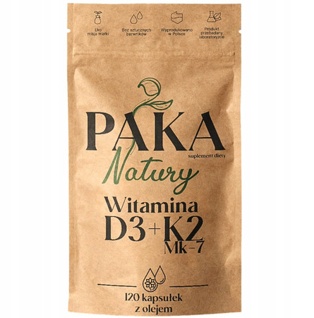 Paka Natury Witamina D3 + K2mk7 120 kaps. z olejem