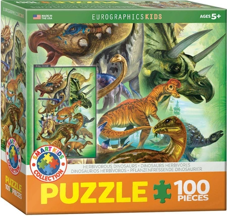 Puzzle 100 Smartkids Herbivorous Dinosaurs 6100-0360 -