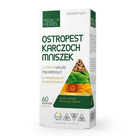 Zestaw 2x Medica Herbs Ostropest Karczoch Mniszek 60 kaps