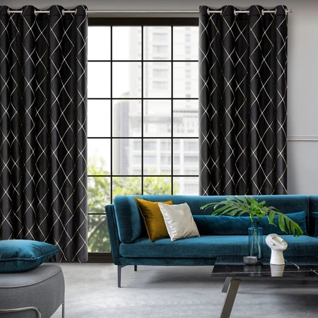 ZASŁONA DEKORACYJNA PIERRE CARDIN MARGO 140 X 250 CM CZARNY