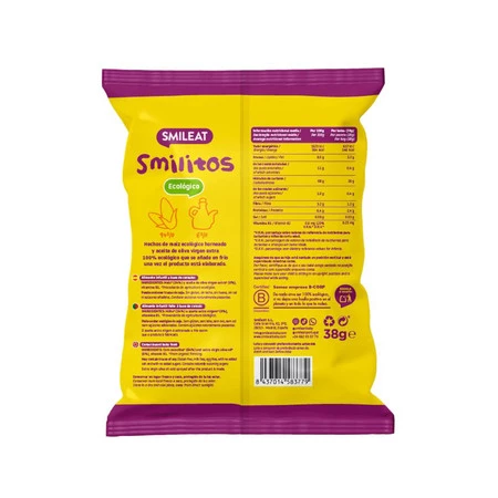 Smileat, BIO Smilitos, Ekologiczna przekąska kukurydziana, 38g