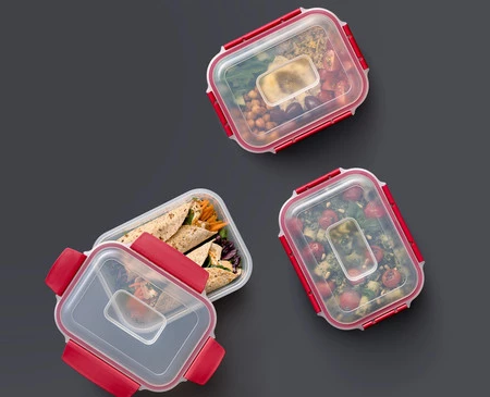 JJ-Zestaw 4 pojemników 1,1l prostokątnych NestLock