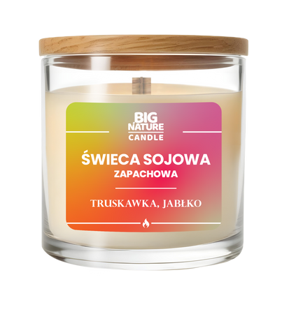Big Nature Świeca sojowa o zap. Truskawka i Jabłko 225g