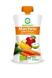 MUS JABŁKOWO - MARCHWIOWO - BANANOWY BEZGLUTENOWY BIO 120 g - BIO FOOD
