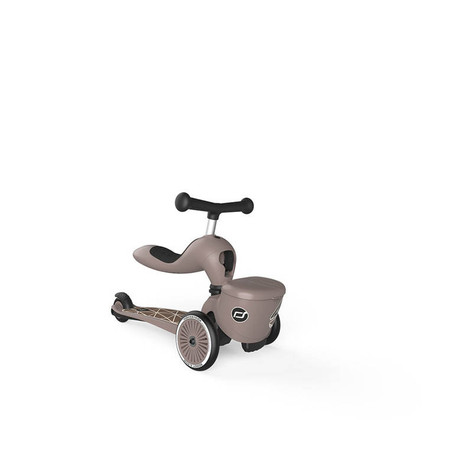 SCOOTANDRIDE Highwaykick 1 Lifestyle 2w1 Jeździk i hulajnoga z zamykanym schowkiem 1-5 lat Brown Lines