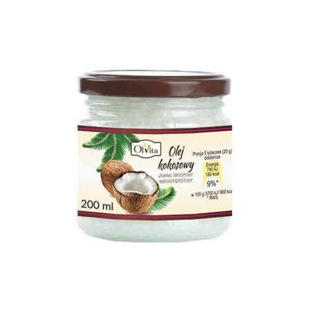 Olvita Olej Kokosowy Zimnotłoczony 200Ml