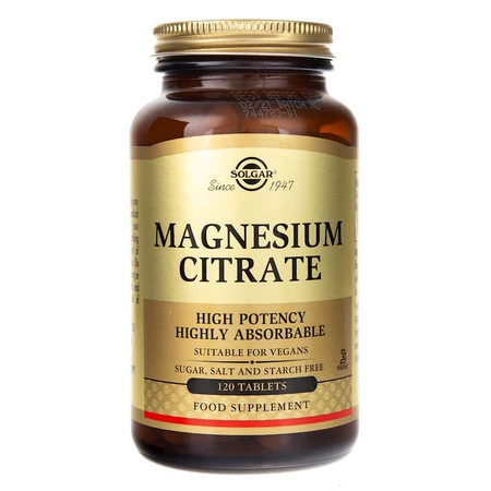 Solgar Magnesium Citrate (Cytrynian magnezu) 120 tabl.