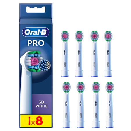 ORAL-B BRAUN KOŃCÓWKI EB18-8 WHITE3D 