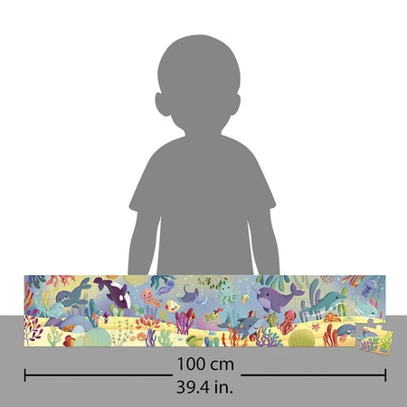 Janod Puzzle panoramiczne w walizce Morskie stworzenia 36 elementów 4+ Made in France