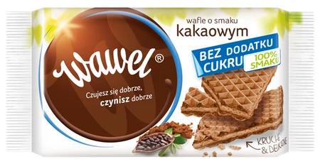 Wafle kakaowe bez dodatku cukru 110g WAWEL