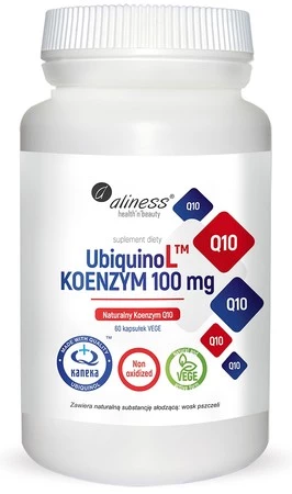 Aliness UbiquinoL™ KANEKA Naturalny KOENZYM 100mg x 60 Vege caps.