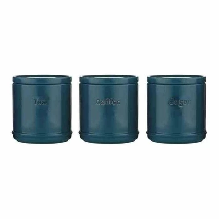 PK - Zestaw 3 pojemników ceramicznych, tealblue, A