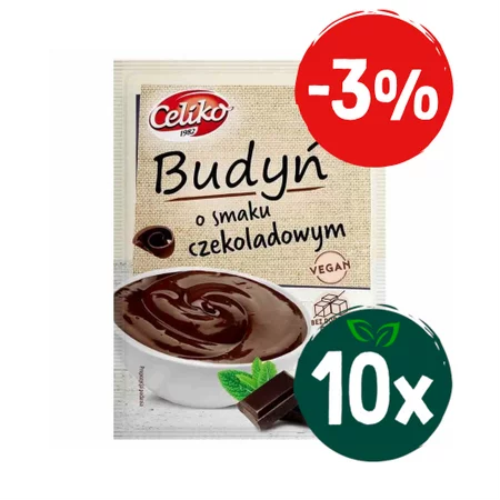 Zestaw: 10x Budyń o smaku czekoladowym bez glutenu Celiko, 40g