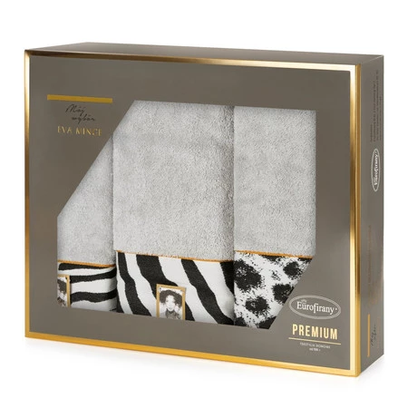 Komplet Ręczników Eva 22 46 x 36 x 7 cm, Srebrny